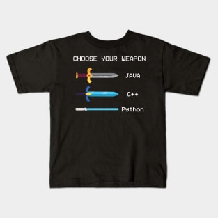 Choose Your Weapon Java Coder Software Engineer Developer Kids T-Shirt